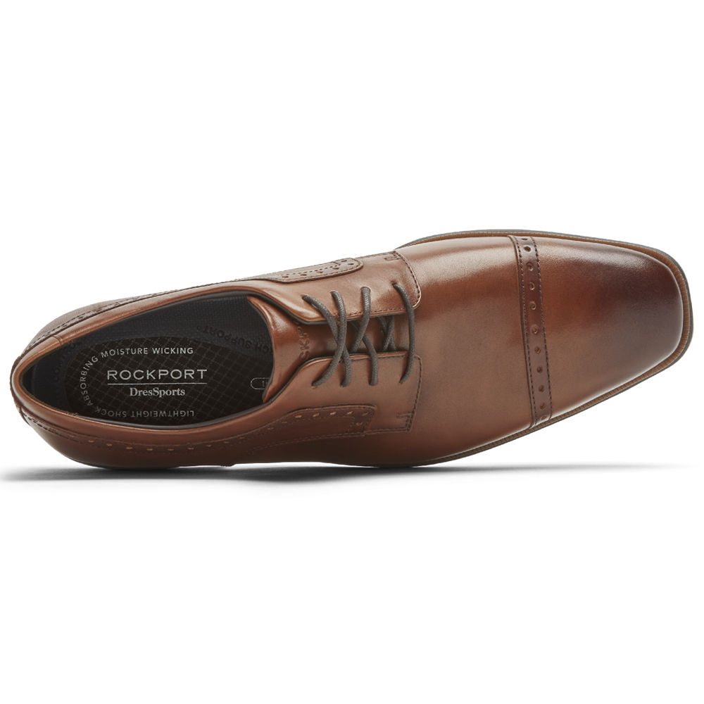 Rockport Oxfords For Mens Brown - Farrow Cap Toe - UE7093215